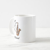 Personalized Name Saxophone Player – Music Lover コーヒーマグカップ (正面左)