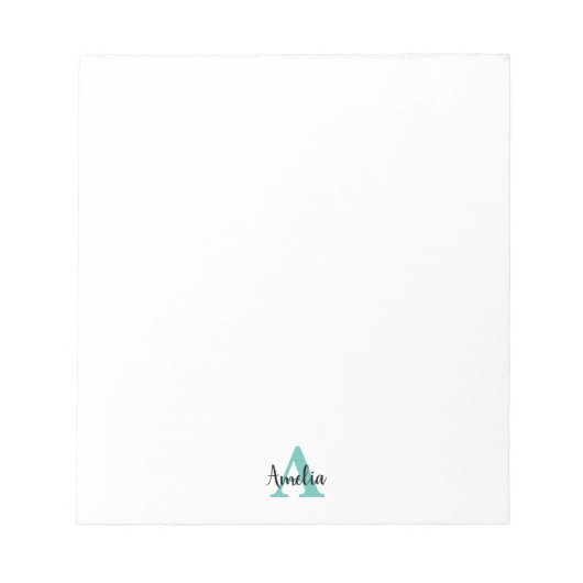 Personalized Name Script Monogram ノートパッド (正面)