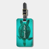 Personalized Name Sea Turtle Beach Life Ocean ラゲッジタグ (正面縦)