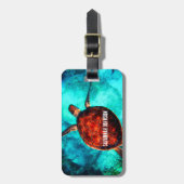 Personalized Name Sea Turtle Beach Vacation ラゲッジタグ (正面縦)