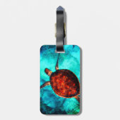 Personalized Name Sea Turtle Beach Vacation ラゲッジタグ (裏面縦)