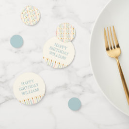 Personalized Name Simple Birthday Candles Party コンフェッティ