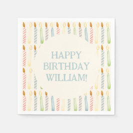Personalized Name Simple Birthday Candles Party スタンダードカクテルナプキン