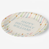 Personalized Name Simple Birthday Candles Party ペーパープレート (アングル)