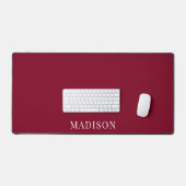 Personalized Name Simple Burgundy Red デスクマット (キーボード&マウス)