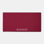 Personalized Name Simple Burgundy Red デスクマット (正面)