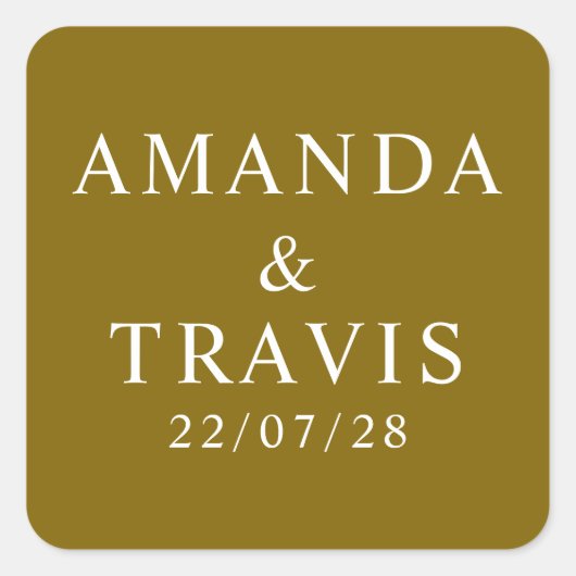 Personalized Name Simple Modern Minimal Wedding スクエアシール (正面)