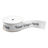 Personalized Name Simple Modern Your Logo White  グログランリボン (リール)