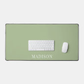 Personalized Name Simple Sage Green デスクマット (キーボード&マウス)