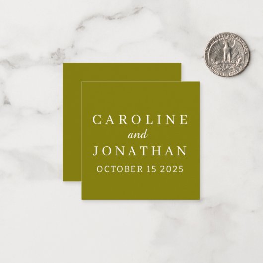Personalized Name Simple Stylish Modern Wedding  ノートカード (正面/裏面インサイチュ)