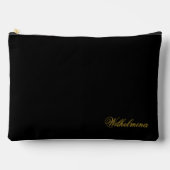 Personalized Name Small Multi Purpose Black アクセサリーポーチ (正面)