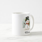 Personalized Name Snowman Coffee Mug コーヒーマグカップ (正面右)