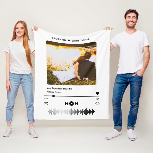 Personalized Name Special Song Music Player Photo フリースブランケット (インサイチュ)