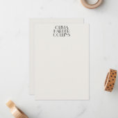 Personalized Name Stationery Elegant Art Deco Chic ノートカード (正面/裏面インサイチュ)