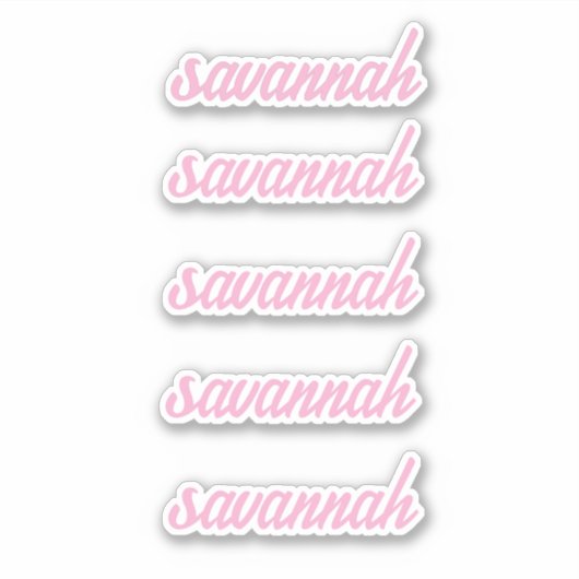 Personalized Name Stickers Custom Text Five times シール (正面)