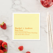 Personalized Name Stylish Fun Fact Wedding Napkins スタンダードカクテルナプキン (インサイチュ)