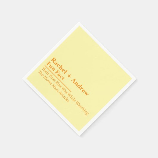 Personalized Name Stylish Fun Fact Wedding Napkins スタンダードカクテルナプキン (角)