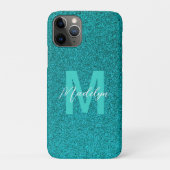 Personalized Name Stylish Glitter green Case-Mate iPhoneケース (裏)