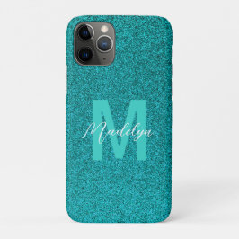 Personalized Name Stylish Glitter green iPhone 11 Proケース