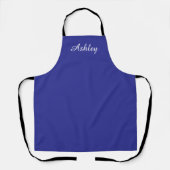 Personalized Name Stylish Modern Elegant Dark Blue エプロン (正面)