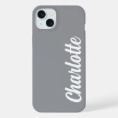 Personalized Name Stylish Modern Minimal Dark Grey iPhoneケース (裏面)