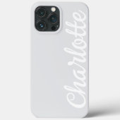Personalized Name Stylish Modern Minimal LightGrey Case-Mate iPhoneケース (裏面)