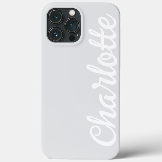Personalized Name Stylish Modern Minimal LightGrey Case-Mate iPhoneケース (裏面)