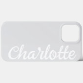 Personalized Name Stylish Modern Minimal LightGrey Case-Mate iPhoneケース (裏面 (横))