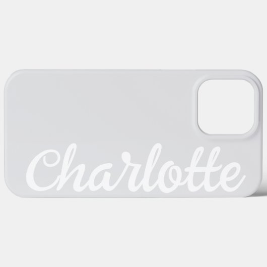 Personalized Name Stylish Modern Minimal LightGrey Case-Mate iPhoneケース (裏面 (横))