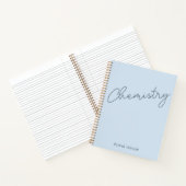 Personalized Name Subject Soft Blue Chemistry ノートブック (内部)