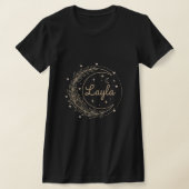 Personalized Name T-Shirt - Elegant Crescent Moon Tシャツ (レイダウン)