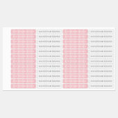 Personalized Name Tag Pink Plaid & Lace Clothing ラベル (シート)