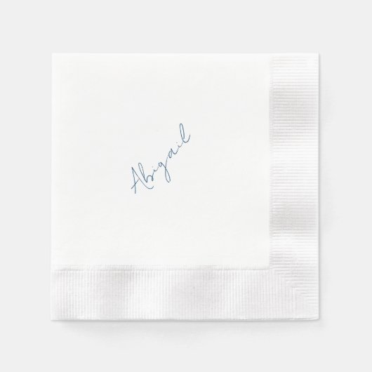 Personalized Name Teal Bridal Shower Coined  縁ありカクテルナプキン (正面)