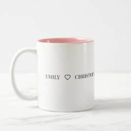 Personalized Name Two-Tone Mug – Minimal Valentine ツートーンマグカップ
