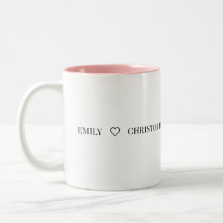 Personalized Name Two-Tone Mug – Minimal Valentine ツートーンマグカップ