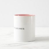 Personalized Name Two-Tone Mug – Minimal Valentine ツートーンマグカップ (中央)