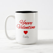 Personalized name Valentine's day  ツートーンマグカップ (左)