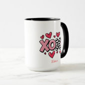 Personalized name Valentine's day XOXO マグカップ (正面右)