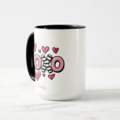 Personalized name Valentine's day XOXO マグカップ (正面左)