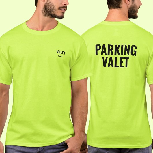 Personalized Name Valet Parking Attendant Shirt Tシャツ