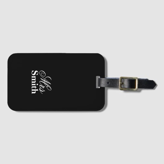 personalized Name White Black夫人旅行荷物 ラゲッジタグ (正面横)