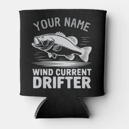 Personalized Name Wind Current Drifter Bass Fish 缶クーラー