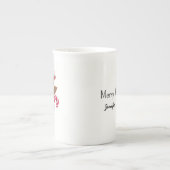 Personalized name Xmas reindeer cute cartoon ボーンチャイナマグカップ (正面)