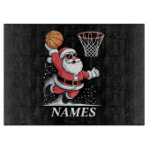Personalized Name Xmas Santa Dunking Basketball カッティングボード (正面)