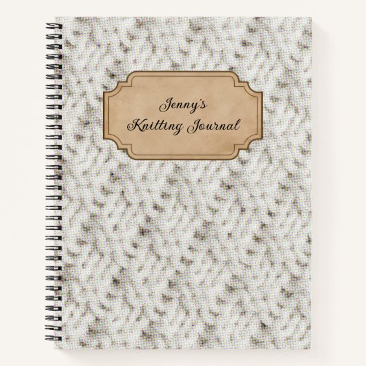 Personalized Name Yarn Pattern Knitting Journal ノートブック (正面)