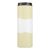 Personalized Name yellow Gingham Pattern タンブラー (裏面)