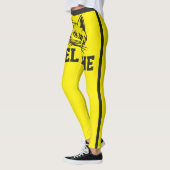 Personalized Name Yellow Grey Stripes Cute Cat Pet レギンス (左)