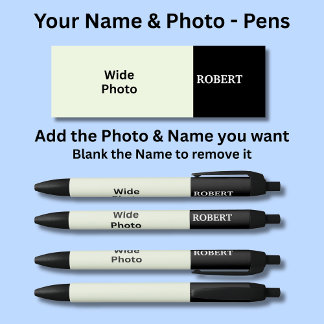 Personalized Name & Your Photo Pen 黒ボールペン