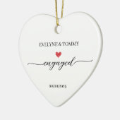 Personalized Names and Date Engagement Heart- セラミックオーナメント (左)