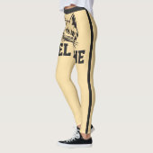 Personalized Names Beige Grey Stripes Cute Cat Pet レギンス (左)